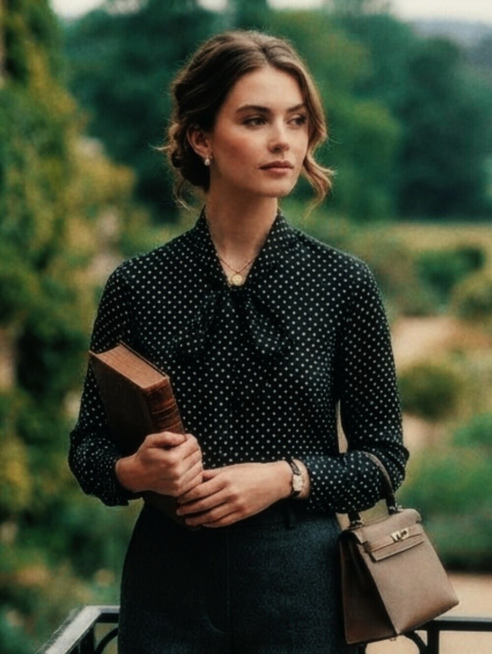 Lauren Ralph Lauren Polka-Dot Tie-Neck Blouse 6